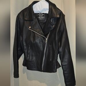 Black Buffalo Leather Jacket for Women